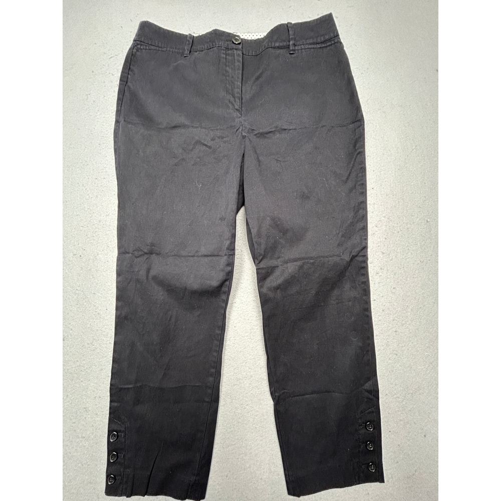Talbots Perfect Crop Curvy Pants Cotton Blend Black Size 8 W35 Womens
